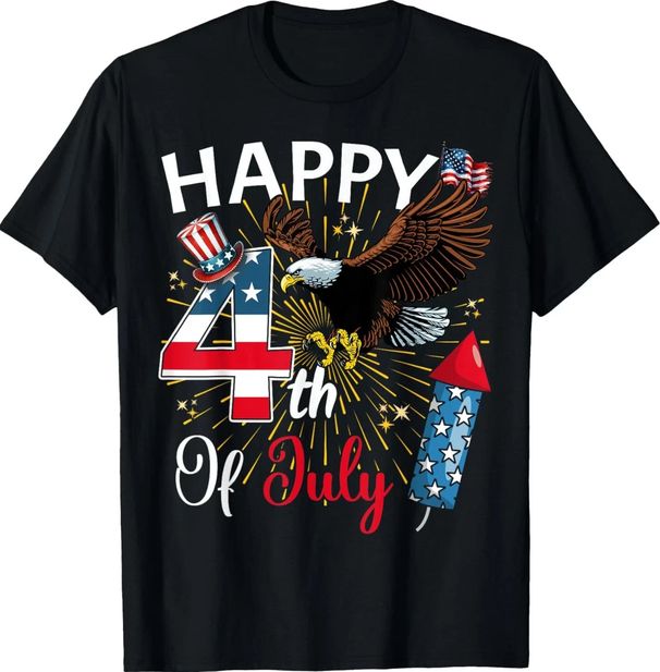 Happy 4th Of July Patriotic American Flag USA Men Women T-Shirt Mens Womens Tees Top Tops Tees Men's Women's_viptrois.com