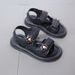 Mother & Kids Children's Shoes Summer New Style Girls Flower Accessories Simple Daily Casual Sandals Versatile Open Toe Beach Shoes Slippers_viptrois.com