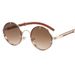 Men's Sunglasses Steam Punk Sunglasses Personality Retro Metal Round Sunglasses Wood Grain Legs Trendy Sunglasses_viptrois.com