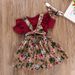Kids' Clothing Popular Baby Girl Dress Small Floral Print Suspender Skirt Two Piece Set_viptrois.com