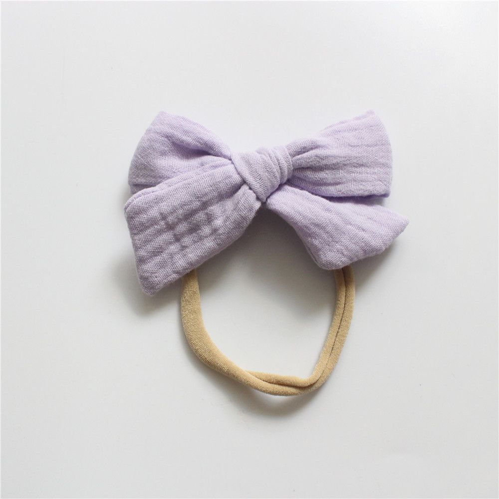 Baby Muslin Cotton Gauze Bow Hair Headband Accessories Baby 100 Days Old Super Soft Nylon Male_viptrois.com