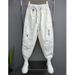 Men's Clothing Men's Summer Thin Casual Pants Breathable Trendy Loose Harem Sweatpants Solid Color Slimming Versatile Jogger Bottoms_viptrois.com