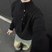Irregular Button Design High Neck Sweater For Men Korean Style Trendy Brand Cool And Lazy Oversize Knitted Top_viptrois.com