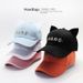 Fashion casual and versatile embroidery Cat's ears (Steamed cat-ear shaped bread) hat spring summer autumn women thin_viptrois.com