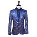 Men's Clothing green collar jacket, nightclub singer host, Korean style studio photo suit with bow tie_viptrois.com