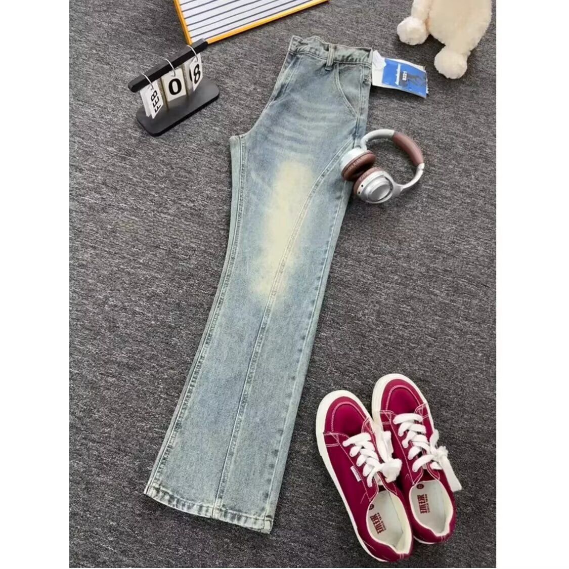 New Slim Fit Straight Leg Jeans, Spring/summer Style, Lightweight, Plus Size, Flattering For Curvy Women, Loose Fit, Wide Leg Pants._viptrois.com