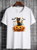 Retro Black Cat Halloween Pumpkin Costume Women Girls T-Shirt Stylish Stretched Slightly Top For Everyday Wear Streetwear Female Comfortable Breathable Women Casual Fashion Versatile Women Top Graphic Tees Summer Unisex Print Round Neck Short Sleeve_viptrois.com