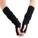 Unisex Long Arm Sleeves For Women, Long Half Finger Gloves, Exposed Finger Gloves, Ruffled Edge Arm Sleeves_viptrois.com