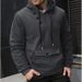 Men's Button-Up Hoodie – Oversized Fit, Kangaroo Pocket, Minimalist Solid Color, Casual Streetwear_viptrois.com