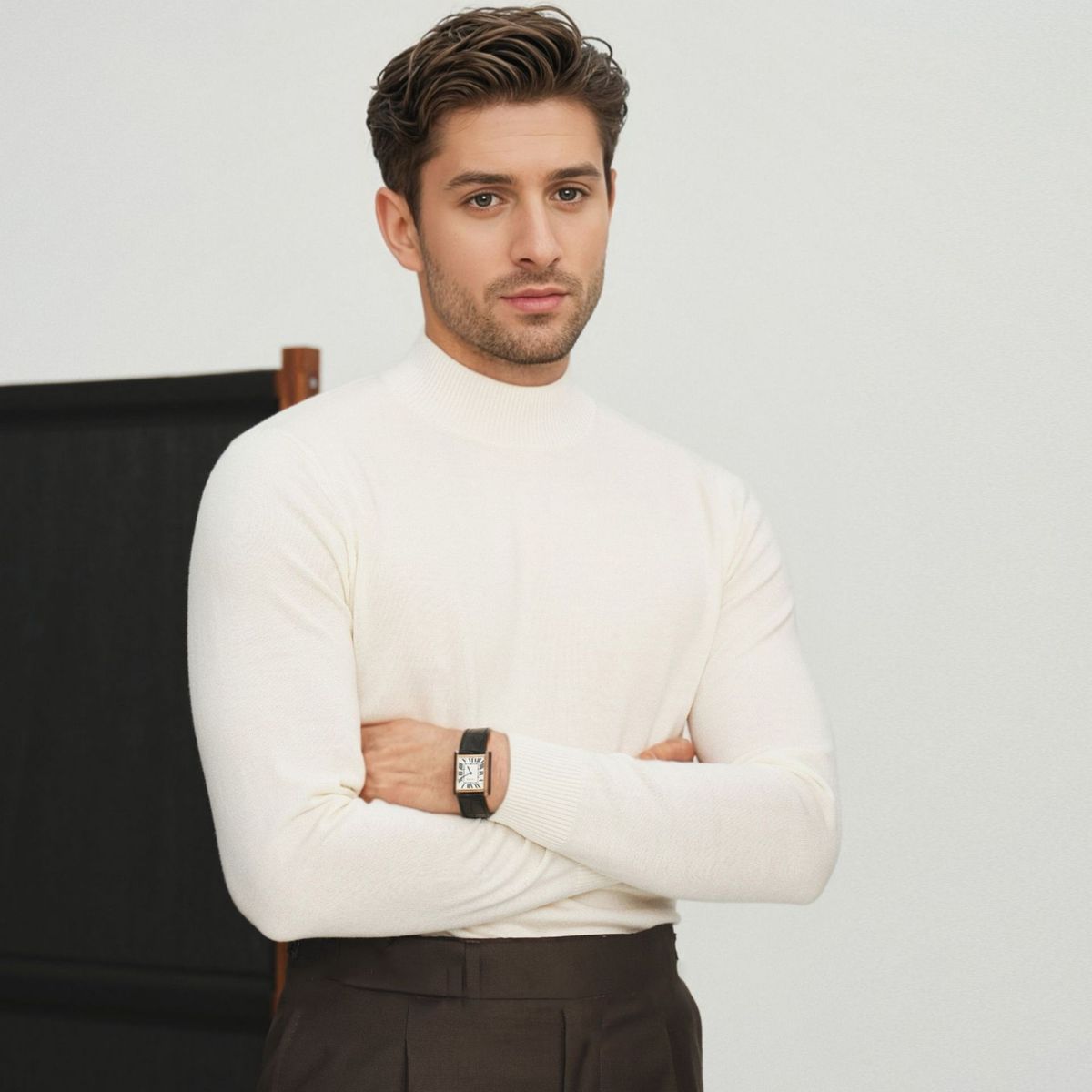 Loom Autumn Winter New Half Turtleneck Sheep Knitwear Long Sleeve Men's Sweater Cross-Border European American Style Casual_viptrois.com