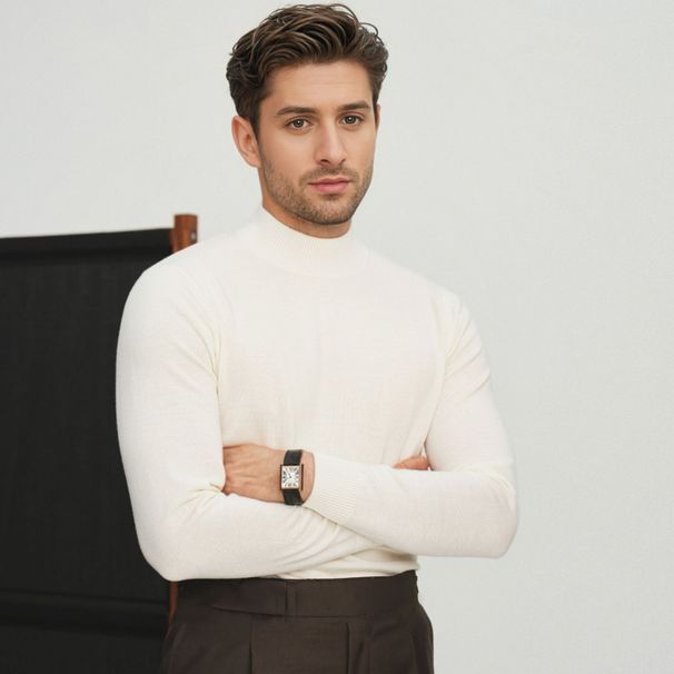 Loom Autumn Winter New Half Turtleneck Sheep Knitwear Long Sleeve Men's Sweater Cross-Border European American Style Casual_viptrois.com