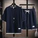 Men's Clothing Men's Two Piece Suit Couple Loose Large Size Five Point Pants Outdoor Casual_viptrois.com