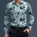 Men's Clothing Long Sleeved Shirts Four Sided Stretch Floral Print Trendy Versatile Long Sleeves Shirt_viptrois.com