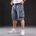 Men's Clothing Summer Fashion Functional Straight Cargo Shorts For Men Design Trendy Brand Outdoor Sports Five Point Jeans Men's Wear_viptrois.com