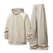 Men's Raglan Sleeve Color Block Hoodie And Joggers Set, Loose Fit Streetwear Tracksuit Hong Kong Style Sportswear For Casual Wear_viptrois.com