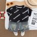 2025 New Male Baby Black And White English Round Neck Cute Casual Thin Summer Short Sleeved Set_viptrois.com