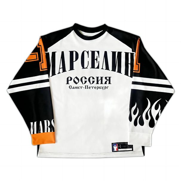 Retro Marcelin Long Sleeve Jersey Tee - Y2K Loose Fit High Street Sportswear With Crew Neck & Printed Letter Design For Men & Women_viptrois.com