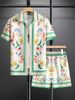 Men's Clothing Summer Shirt Shorts Suit Beach Vacation Colorful Floral Stripes 3d Digital Printing Spot_viptrois.com