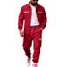 Men's Heavyweight Fleece Lined Outdoor Workwear Set American Style Loose Fitting Sweatpants Warm Jacket Combo For Winter Collection_viptrois.com