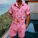 Men's Clothing 2025 Hot Cross Border Fashion Short Sleeved Shirt Suit Men's Casual 3D Printed Short Sleeved Shorts Shirt_viptrois.com