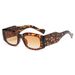 Classic Black Small Frame Sunglasses For Men & Women - Trendy Square Wide Leg Design With Sun Protection (European & American Style)_viptrois.com