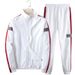 Men's Korean Style Stand Collar Jacket & Loose Trousers Set – Breathable Cotton (M-5XL, Black/Grey/White)_viptrois.com