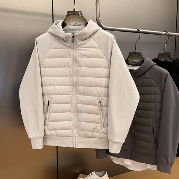 Lightweight Clothing Men's Autumn And Winter 2024 New Trendy Brand Plus Velvet Thickened Winter Jacket Hooded Double Cotton Top_viptrois.com