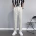 Men's Slim Straight Business Casual Trousers Anti Wrinkle Black High Grade Drape Nine Point Small Suit Trousers for Business_viptrois.com