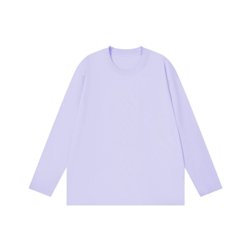 Men's Clothing Heavy Long Sleeved Round Neck T Shirt Men's Autumn Loose Sweater Solid Color Small Neckline Bottoming Shirt Inner Wear_viptrois.com