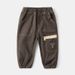 2025 New Children's Pants Wholesale Boys' Pants Baby Handsome Embroidery Striped Casual Pants Cuffed Single Pants_viptrois.com