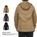 Men's Vintage Workwear Jacket – Heavyweight Fleece-Lined Winter Coat With Water-Repellent Finish (Black/Khaki/Army Green)_viptrois.com