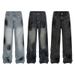 Men's Clothing Fashionable Brand, Stylish, Niche Design Pants, Hot Diamond Loose Straight Wide Leg Casual Jeans, Straight Pants For Men And Women_viptrois.com