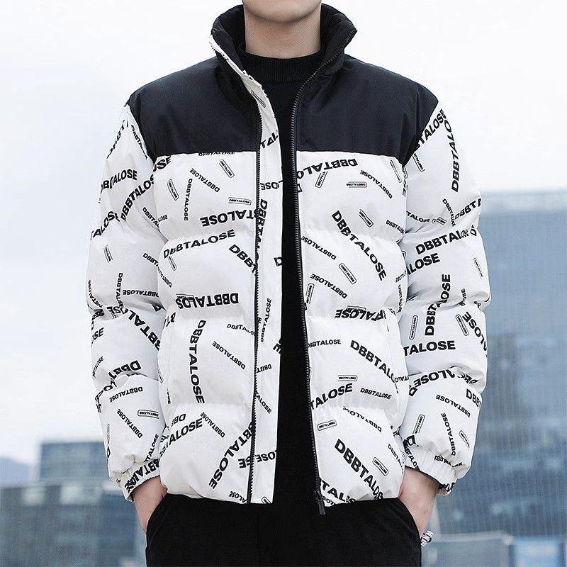 Men's Cotton Clothes Winter Thickened New Trendy Cotton-padded Clothes Without Hats Stand-up Collar Bread Clothes_viptrois.com
