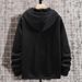 Men's Clothing Black Solid Color Men's Hooded Sweatshirt Long Sleeve Street Simple Casual Shirt New Style Tops All Match_viptrois.com
