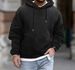 Pure 2025 New Foreign Trade Autumn Men's Plus Size Casual Jacket Jacquard Hooded Solid Color Drawstring Long Sleeve_viptrois.com