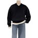 Autumn new knitted sweater top for men, solid color, simple, casual, lazy, trendy and fashionable men's sweater_viptrois.com