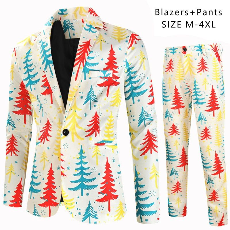 Men's Clothing Autumn And Winter Casual Suits 3D Printed Formal Suit Trousers Suits_viptrois.com