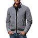Autumn And Winter European Size Long Sleeved Stand Collar Zipper Cardigan Sweater Men's Plus Velvet Warm Sweater Men's Jacket_viptrois.com