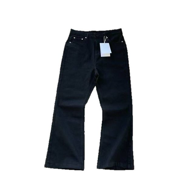 Men's Clothing Parisian Scimitar Straight Leg Flare Black Jeans For Men, High Street American Vibe Retro Style_viptrois.com