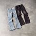Men's High Street Casual Preppy Style Hip Hop Worn Out Stretch Jeans Midweight Denim Flare Pants Black Zipper Fly Spring Autumn Winter_viptrois.com