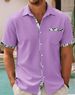 Men's Clothing Men's Summer Fashion Hawaiian Collar Shirt Casual Lace Print Beach Pocket Short Sleeve 13 Colors Available_viptrois.com