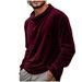 Men's Clothing Long Sleeve Velvet Turtleneck T-Shirt - Soft Thermal Comfort Fit Casual Pullover For All Seasons (Multiple Colors & Sizes Available)_viptrois.com