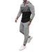 Men's Clothing Men's Waffle Knit Hoodie Jogger Set Long Sleeve Tracksuit Casual Striped Outfit_viptrois.com