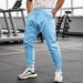 Men's Clothing Waffle Knit Jogger Pants - Breathable Loose Fit Casual Sweatpants With Drawstring Waist (White, Black, Khaki, Wine Red, Sky Blue)_viptrois.com