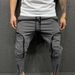 Men's Clothing Men's Hot School Bag Pocket Fitness Drawstring Small Feet Zipper Patch Pocket Slim Fit Sweatpants_viptrois.com