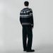 Men’s Snowflake Embroidered Sweater – Oversized Ribbed Hem Pullover (L-3XL, Soft Modal Blend, Machine Washable)_viptrois.com