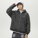 Monochrome Man- Vintage Color-Block Striped Hooded Sweatshirt For Men, Autumn And Winter Japanese Style Loose Thick Warm Hoodie Jacket_viptrois.com