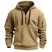 Foreign Trade European Size Spring And Autumn Hoodie Zipper Multi-Pocket Pullover Men's Sports Casual Jacket_viptrois.com