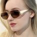 New Fashionable Internet Celebrity Cat Eye With A Sense Of , Slimming Glasses, Metal Double Beam Sunglasses For_viptrois.com