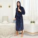 Men's Clothing lapel solid color bathrobe home bathrobe long home clothes men's hooded nightgown_viptrois.com